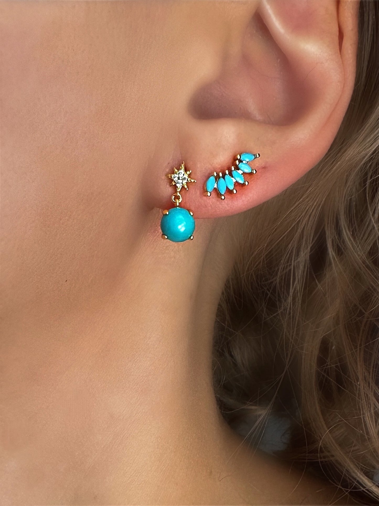 Turquoise Star Earrings
