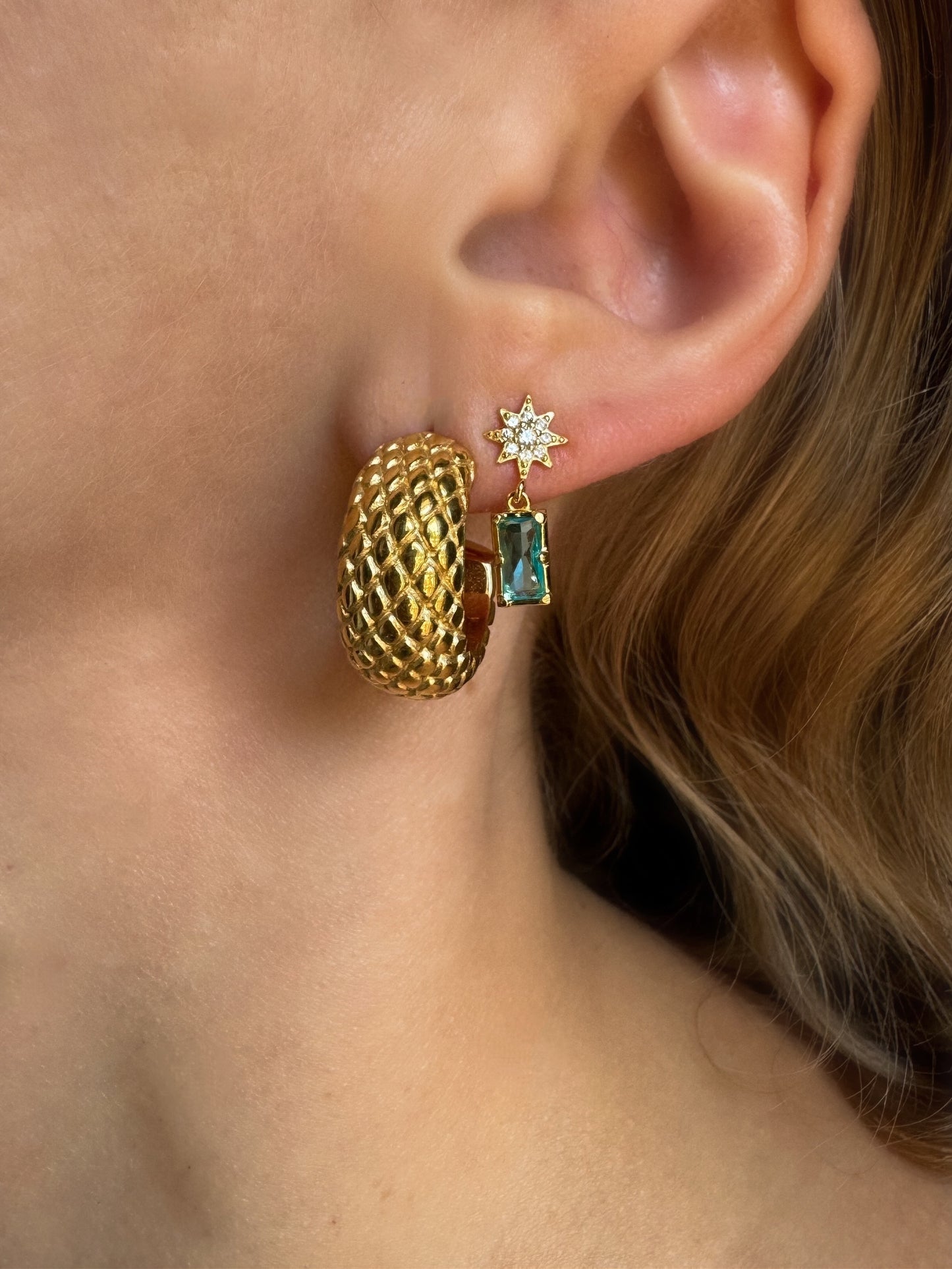 Snake Skin Hoop Earrings