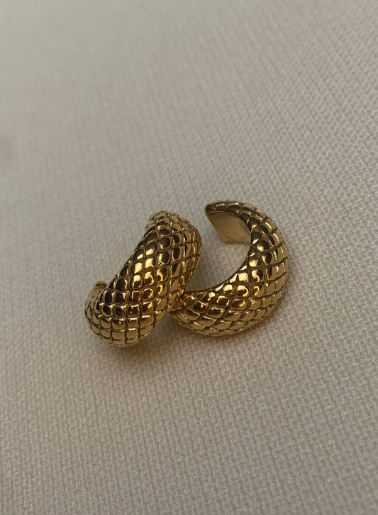 Snake Skin Hoop Earrings