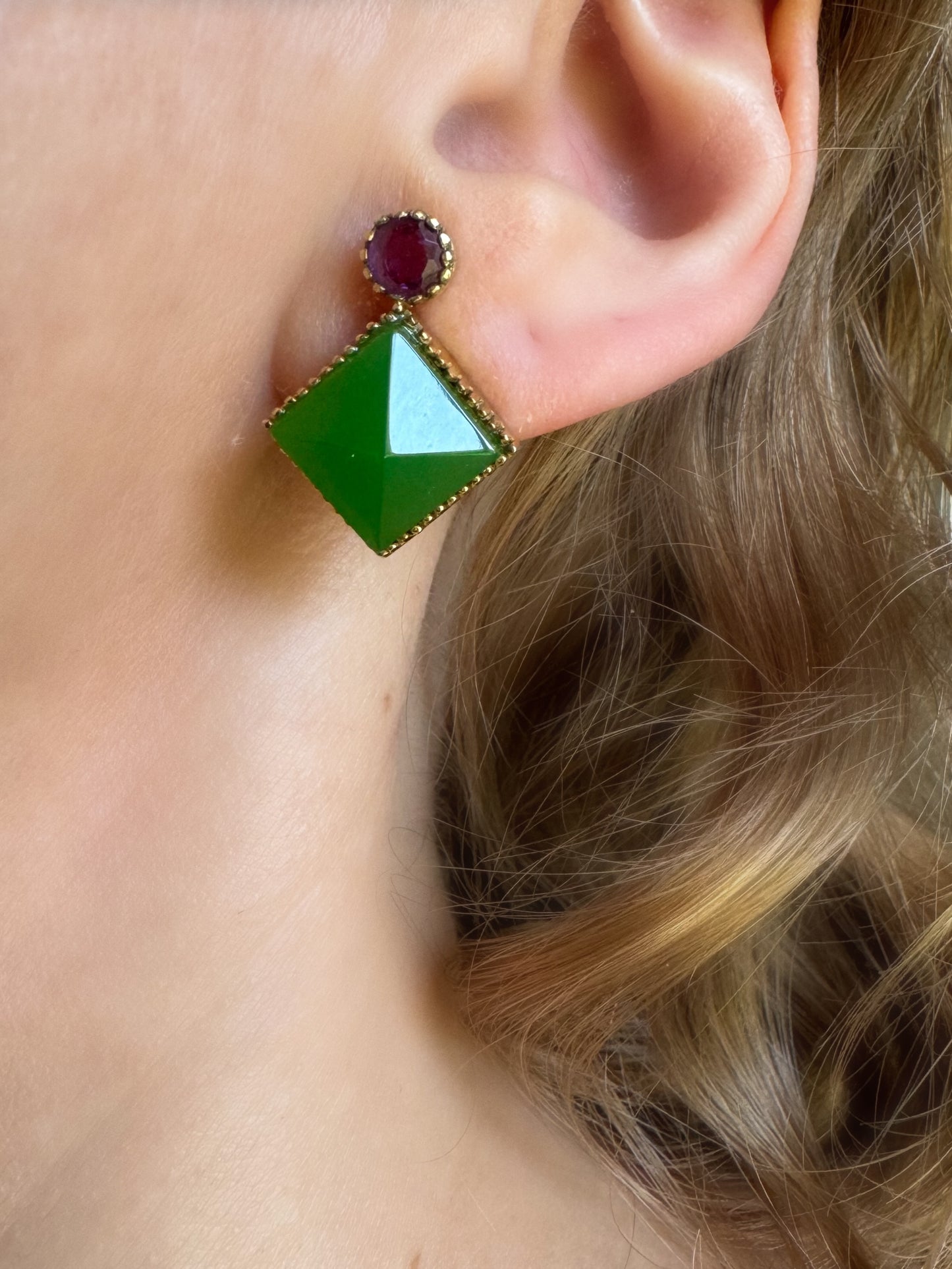 Green Onyx Earrings