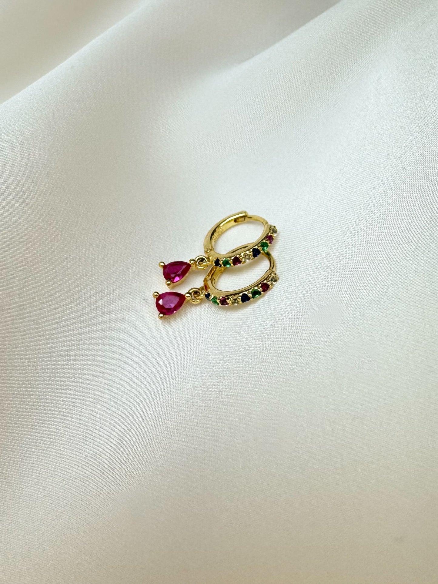 Mini Piercing Hoop Earrings in Rainbow