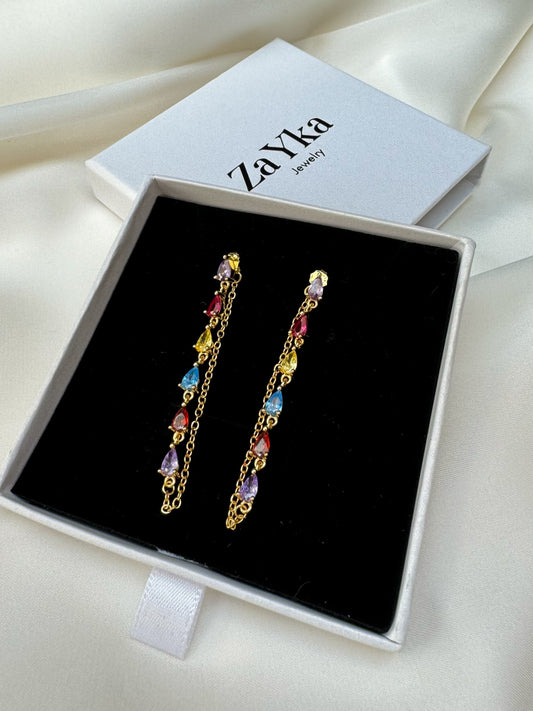 Rainbow Chain Earrings