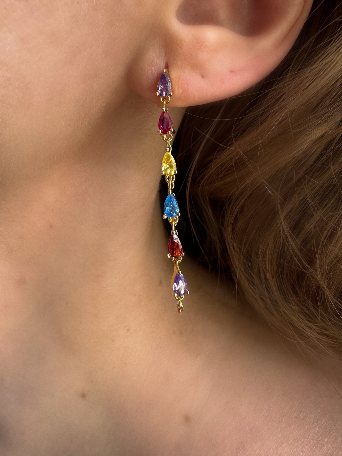 Rainbow Chain Earrings