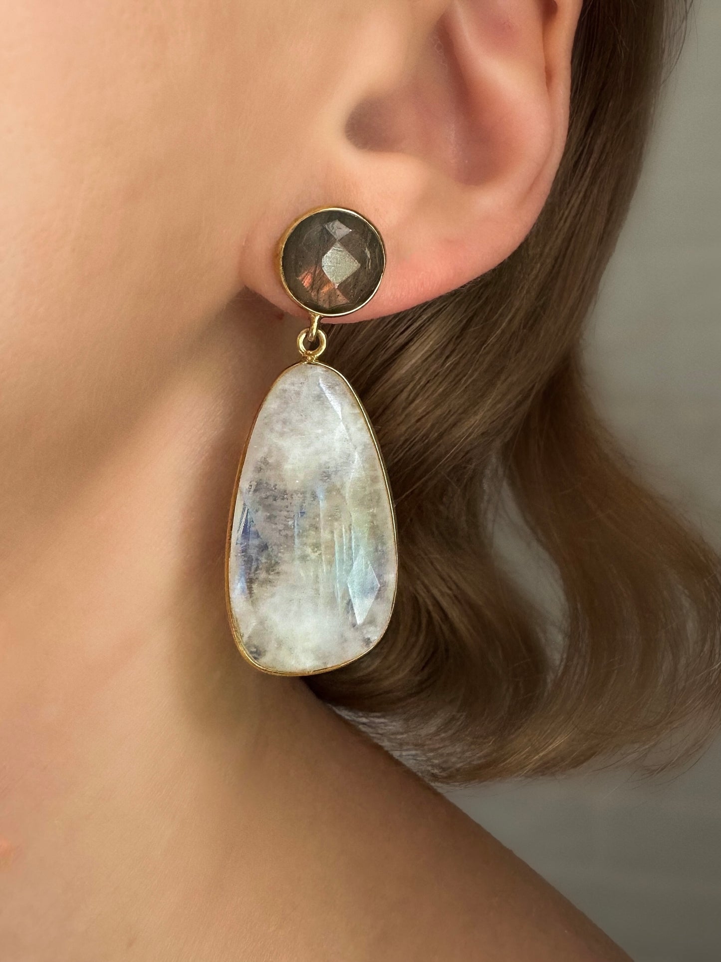 Moonstone & Labradorite Earrings