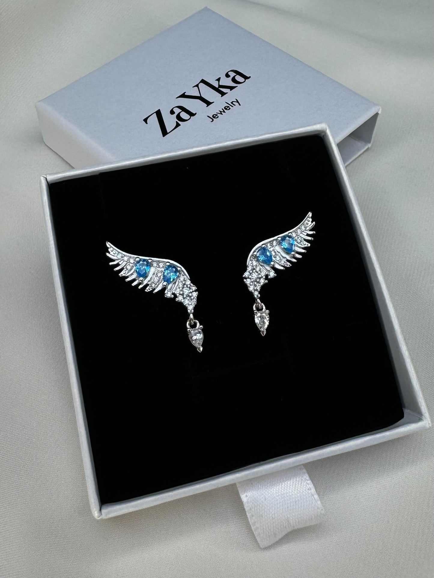 Wings Stud Earrings in Silver 2