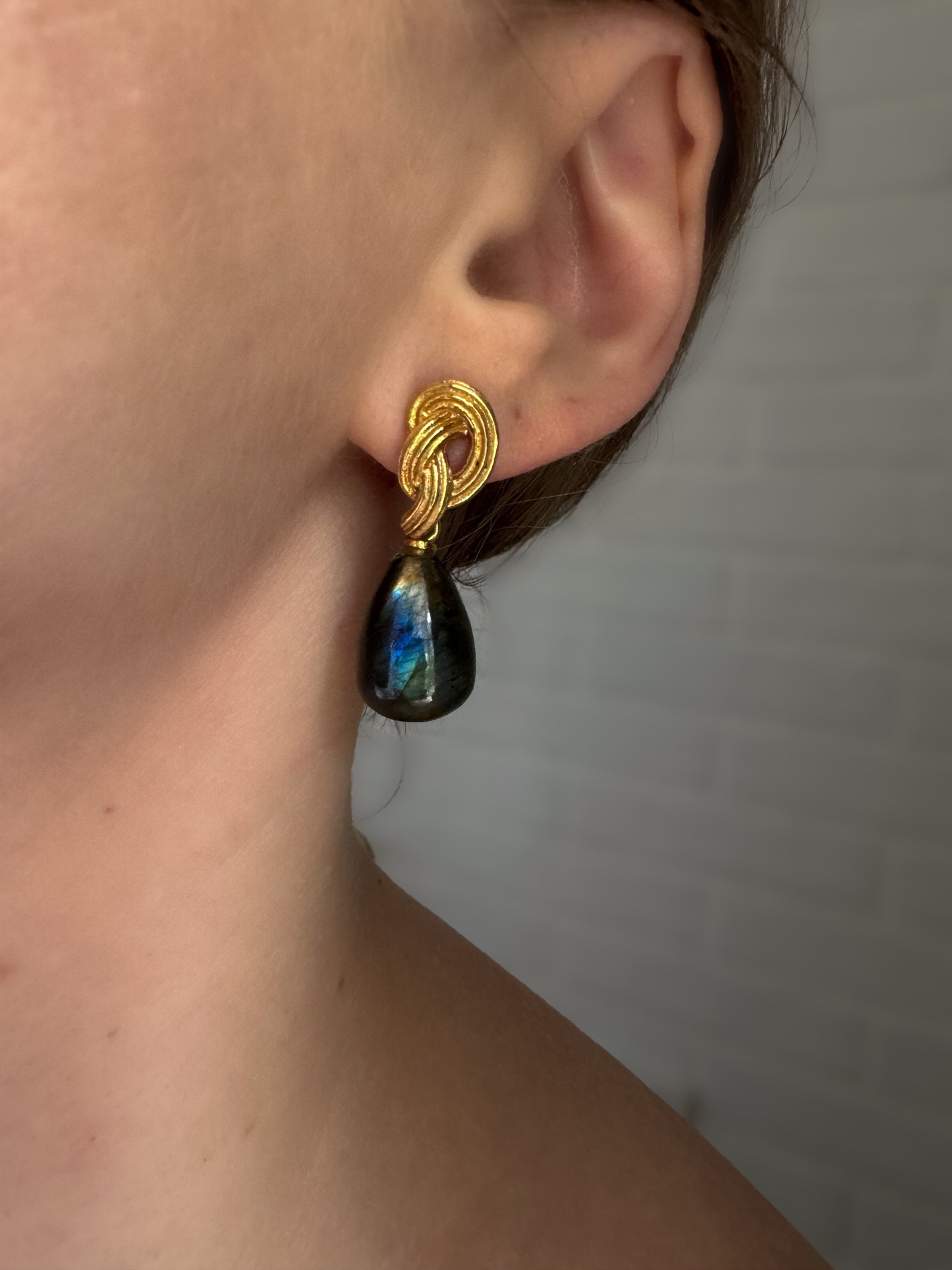 Knot Labradorite Earrings