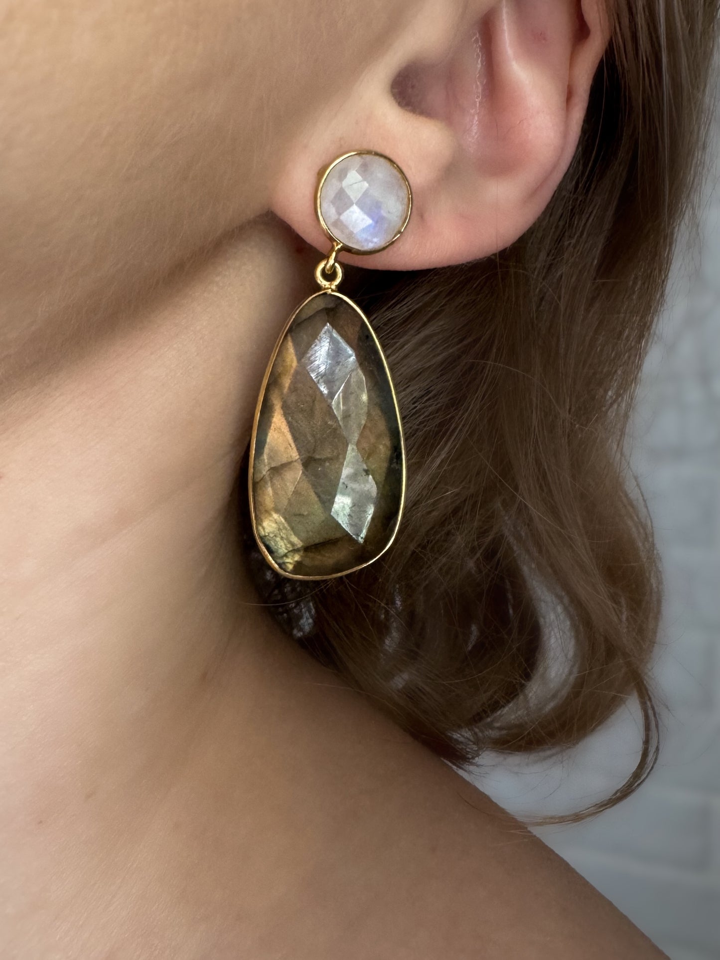 Labradorite & Moonstone Earrings