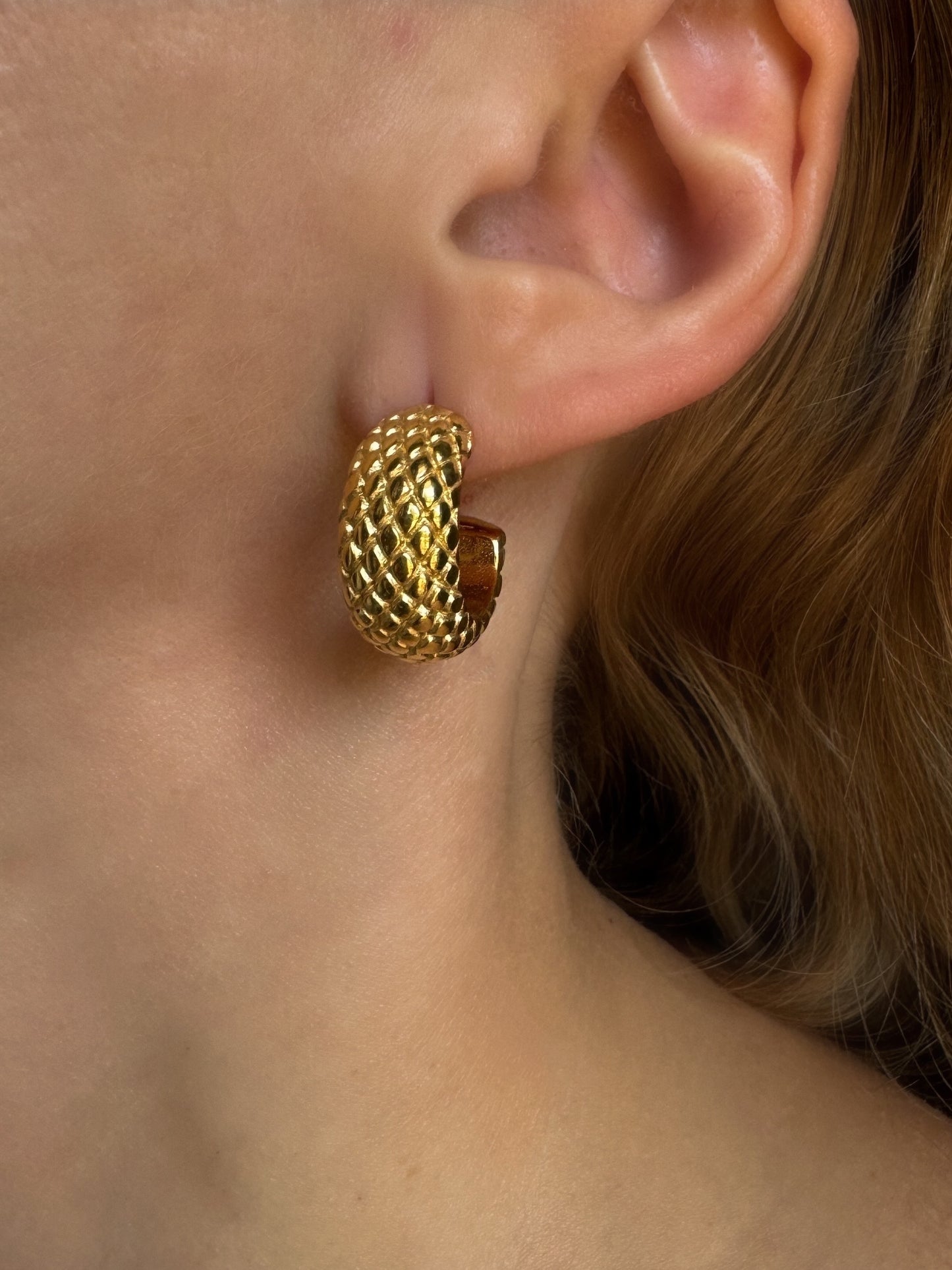 Snake Skin Hoop Earrings