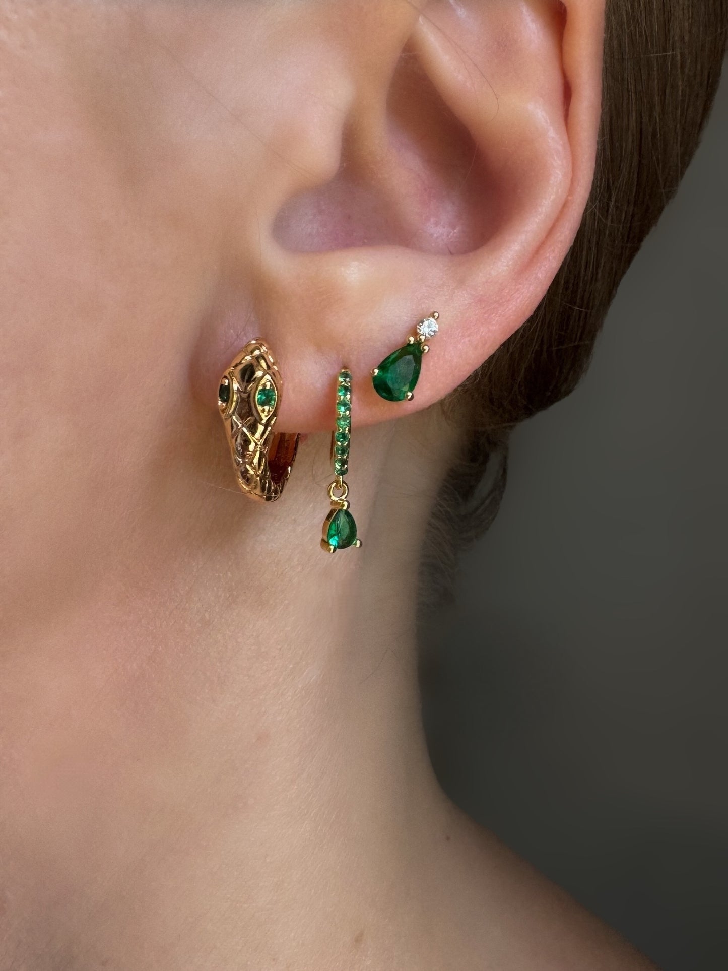 Green Stud Earrings