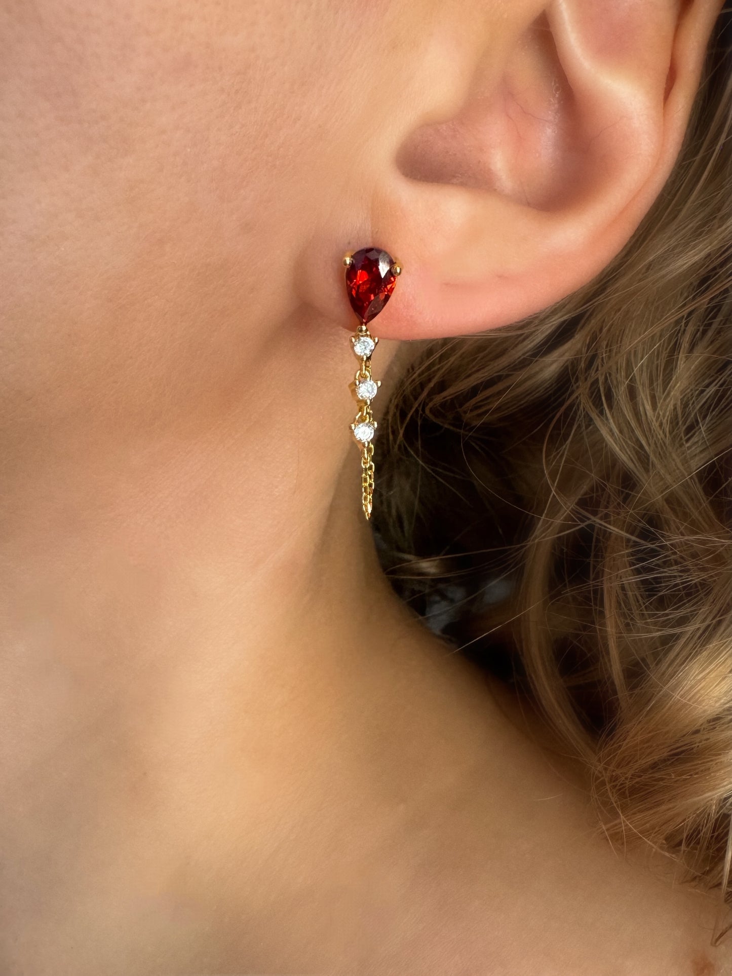 Red Chain Earrings