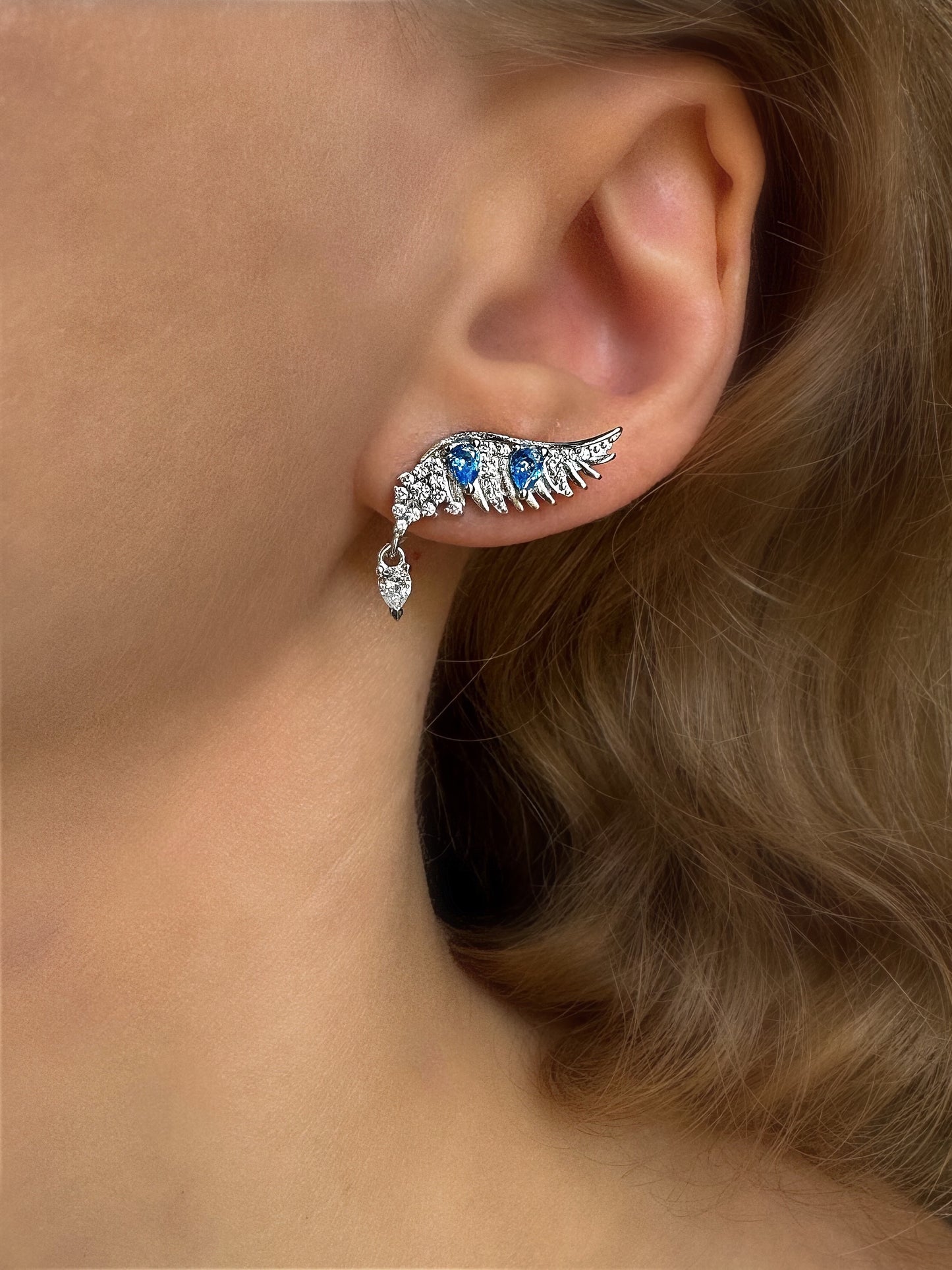 Wings Stud Earrings in Silver 2