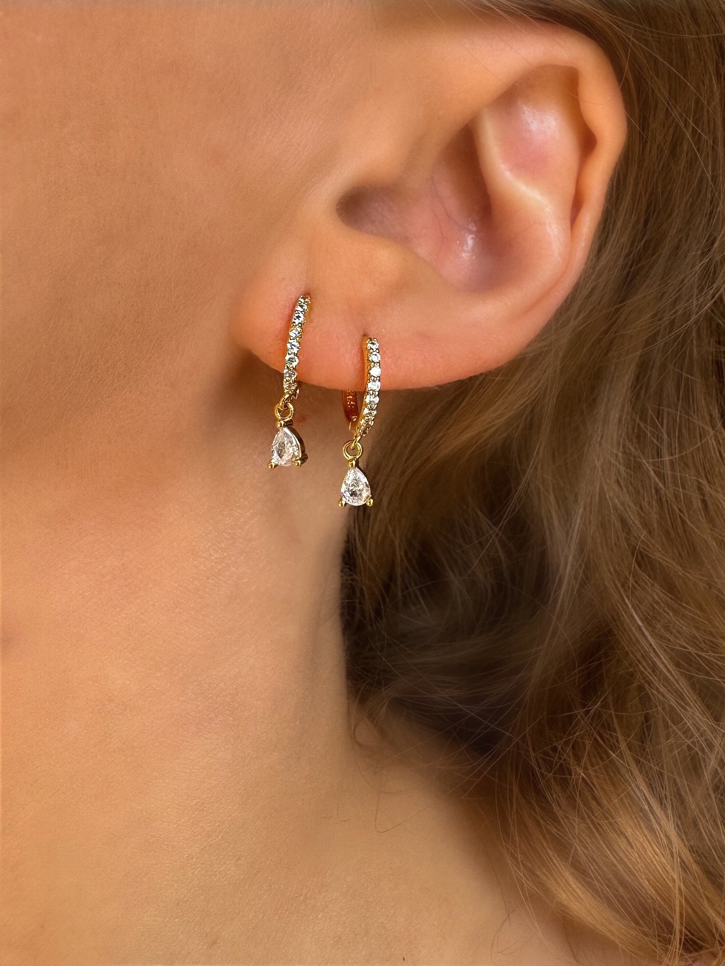 Mini Piercing Hoop Earrings in White