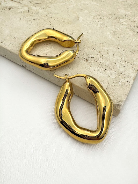 Irregular Bold Hoop Earrings