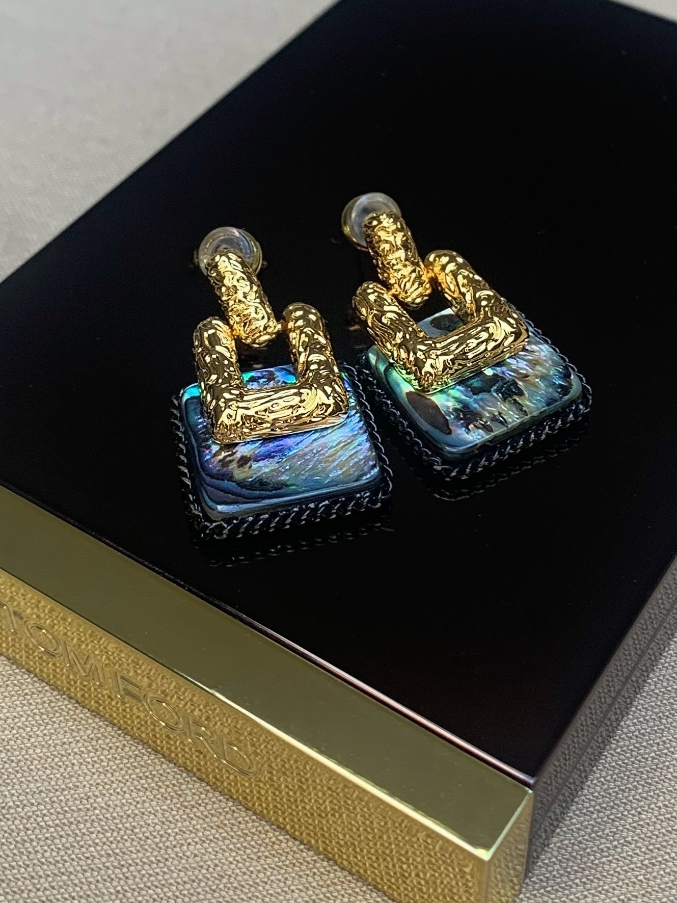 Square Abalone Shell Earrings