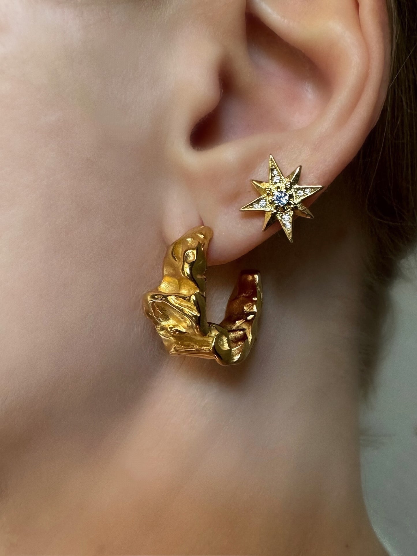 Wave Hoop Earrings