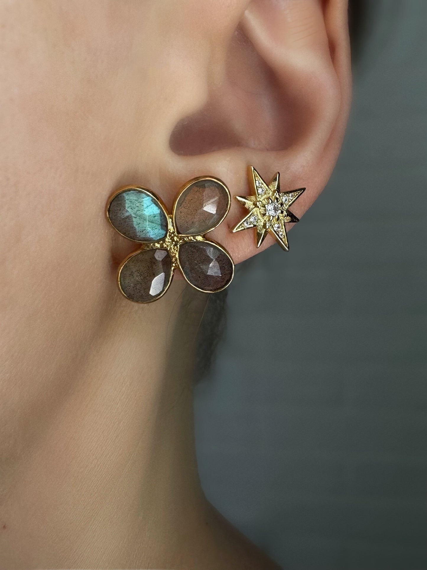 Clover Labradorite Earrings