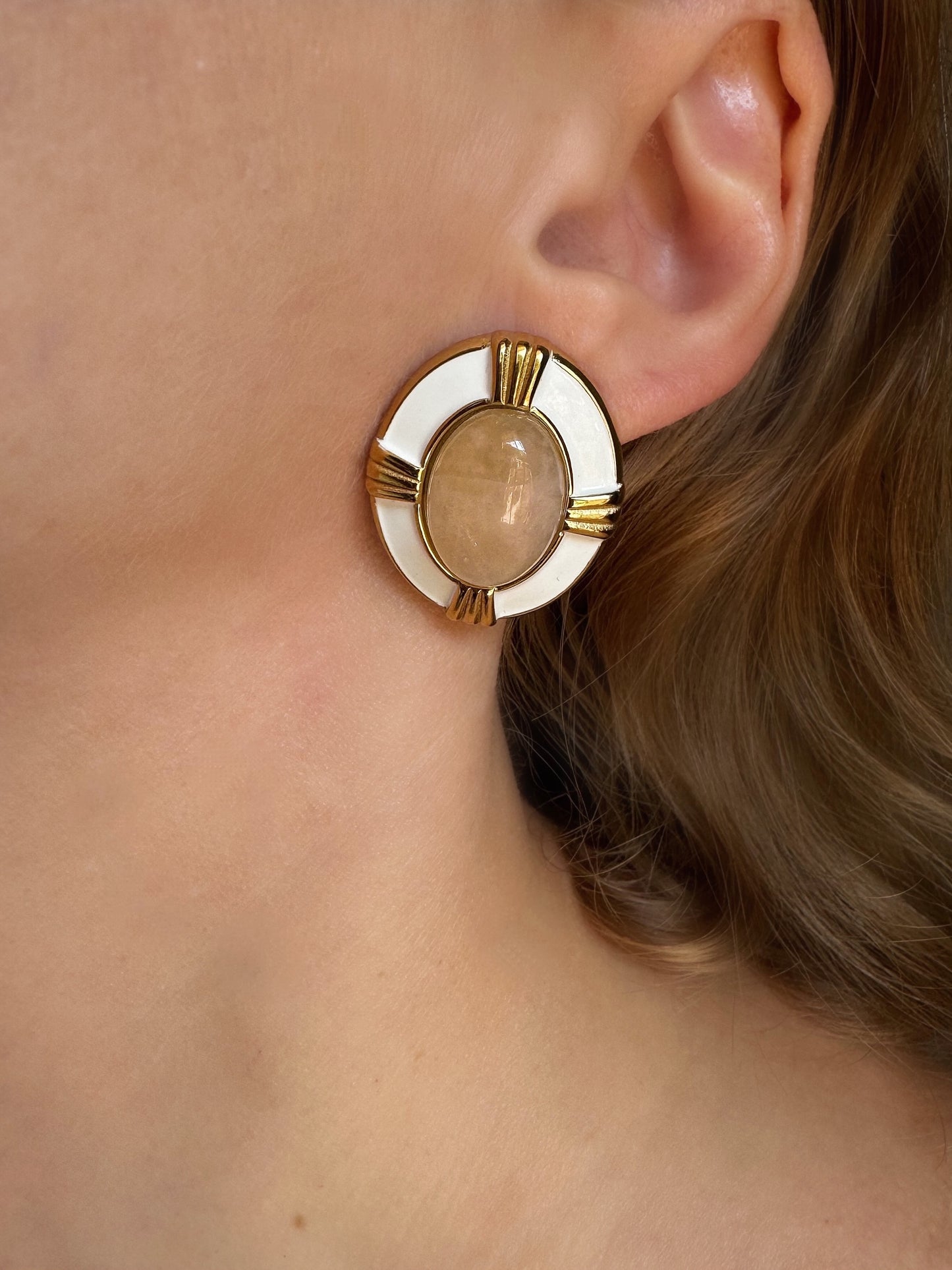 Rose Quartz Vintage Earrings